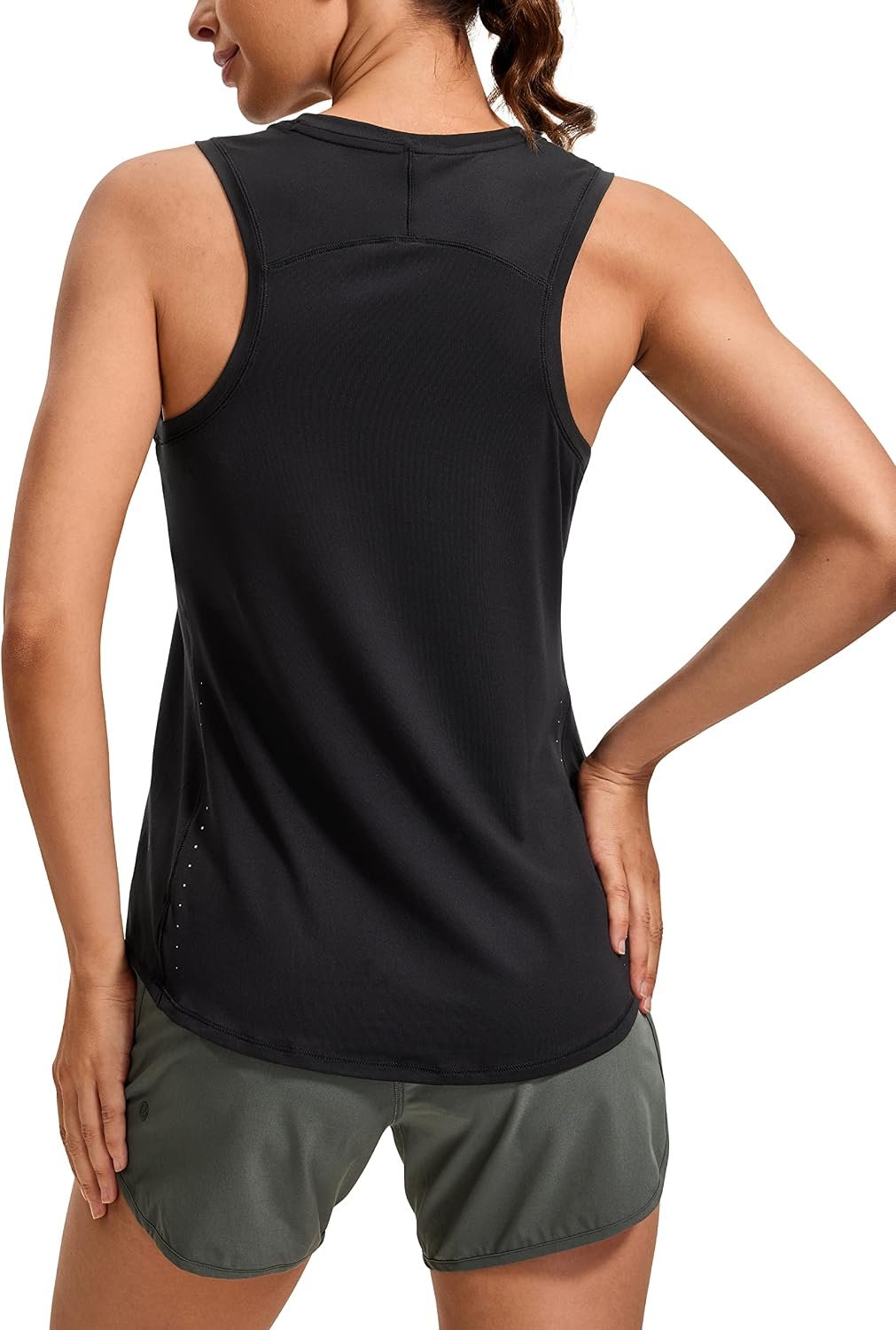 CRZ YOGA Lightweight Workout Tank Tops for Women – Athletic Running Sleeveless Shirts Racerback High Neck T-Shirt