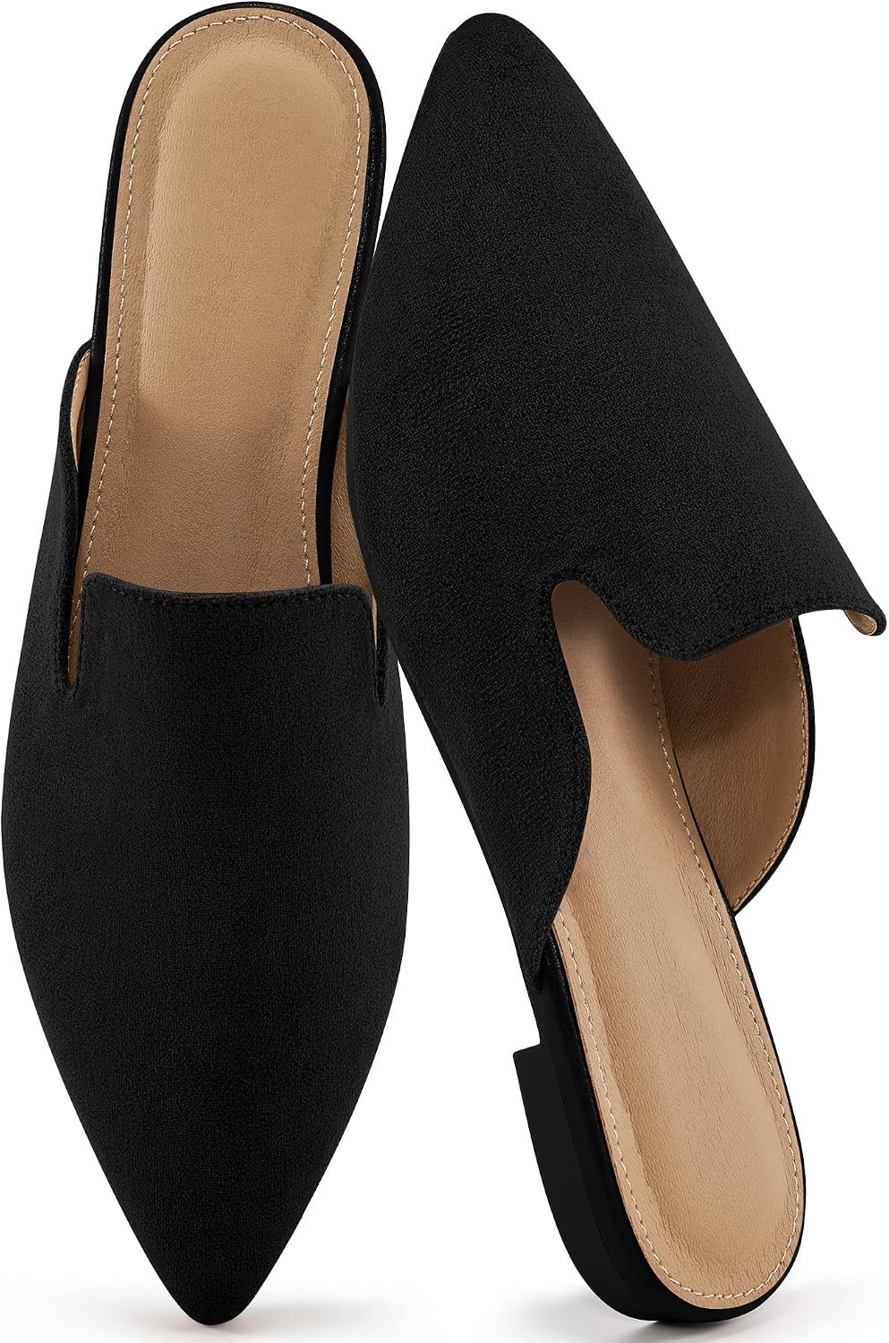 Ecetana Womens Mules Flats 2026: Pointed Toe Dressy Slip On Work Shoes for Business Comfortable Casual Slides Backless Loafers