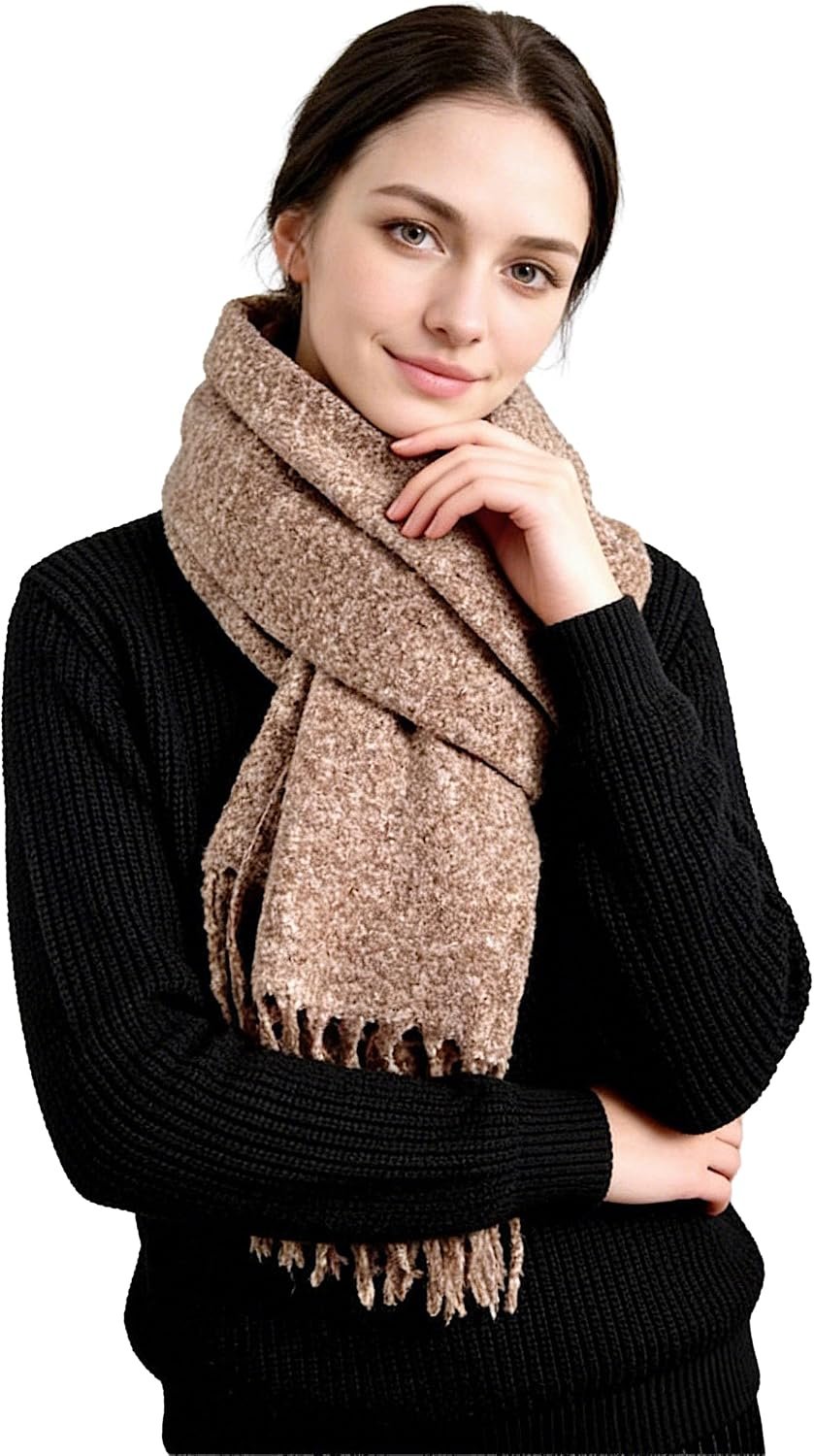 Achillea Warm Cashmere-Feel Winter Scarf – Thick Pashmina Shawl Wrap for Cold Weather