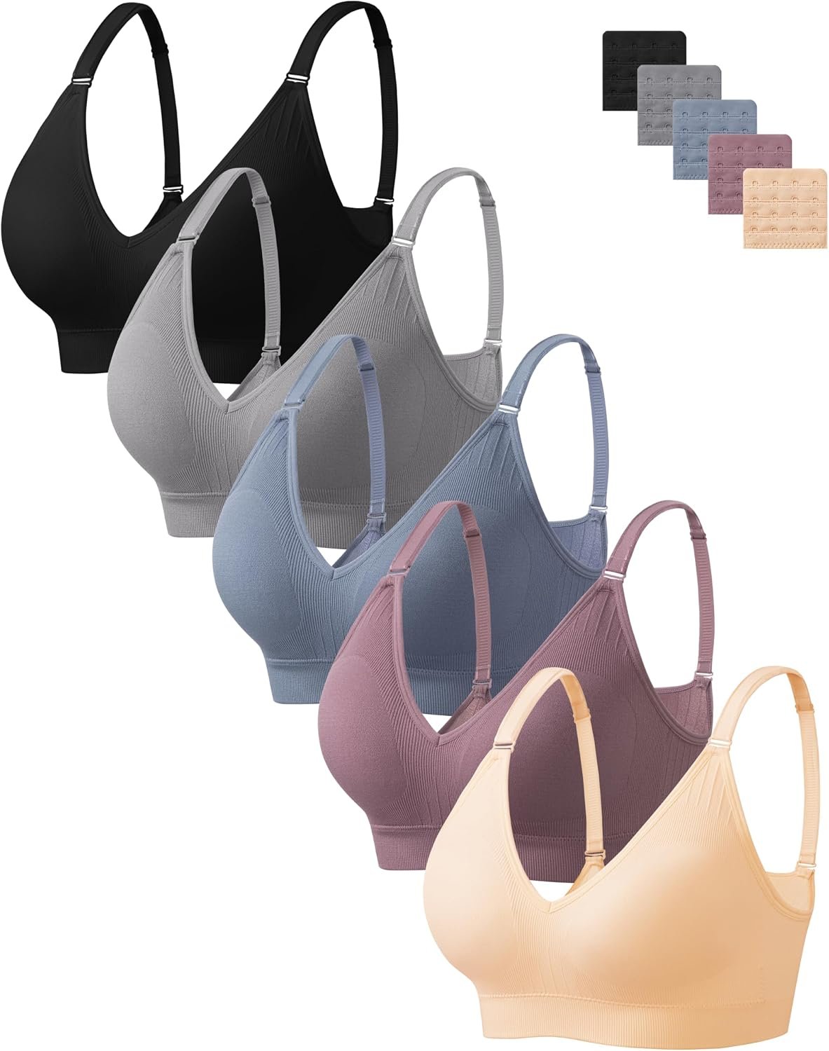 HBselect Bras for Women No Underwire Wireless Cami Tank Top Sports Bras Seamless Padded Bralettes for Women