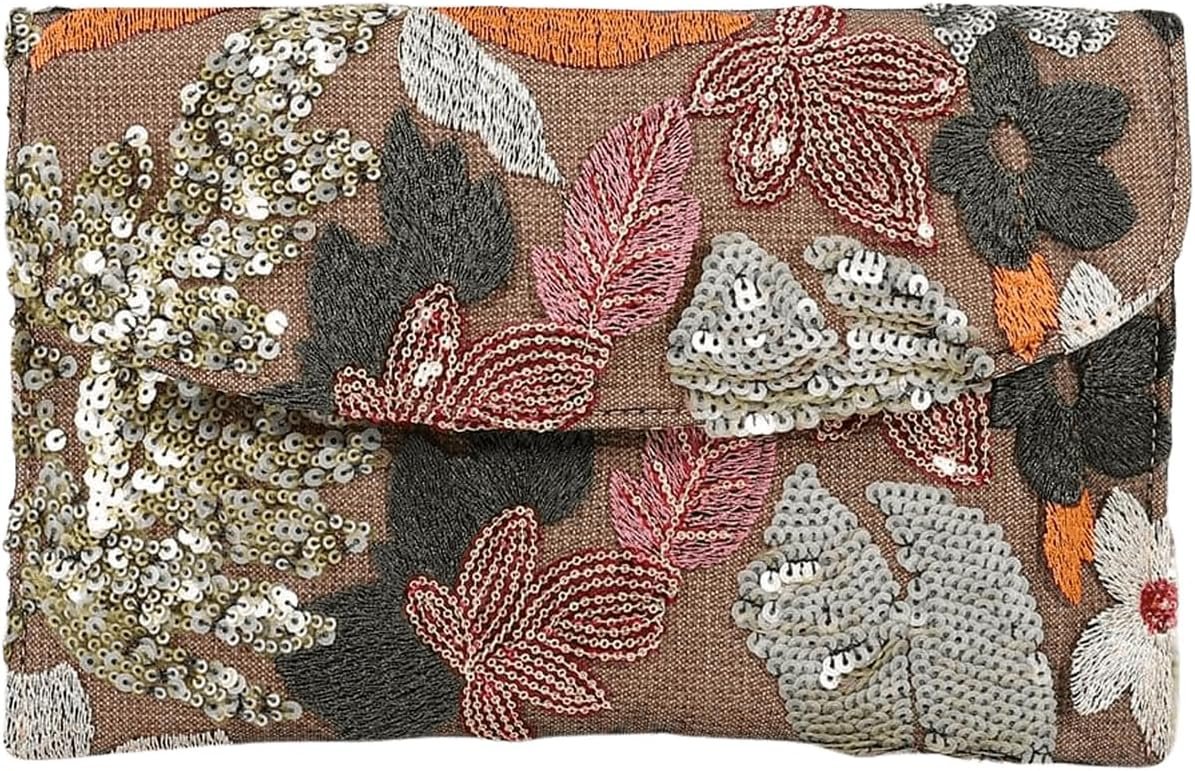 Verdusa Women’s Floral Embroidery Sequin Evening Beaded Clutch Bags 2026 Party Purses