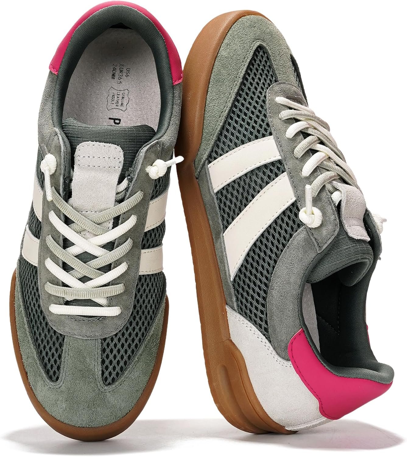 Project Cloud 100% Genuine Leather Casual Sneakers for Women – Memory Foam Insoles – Womens Shoes & Lightweight Women’s Fashion Sneakers – Slip On Shoes for Women Footwear (Verdy)