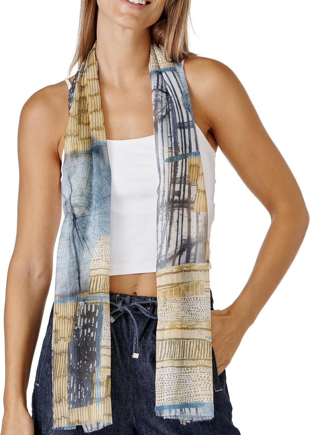 Scarf for Women Lightweight Fashion 62 in x 18 in Scarves for Spring Summer Fall Shawl Wrap