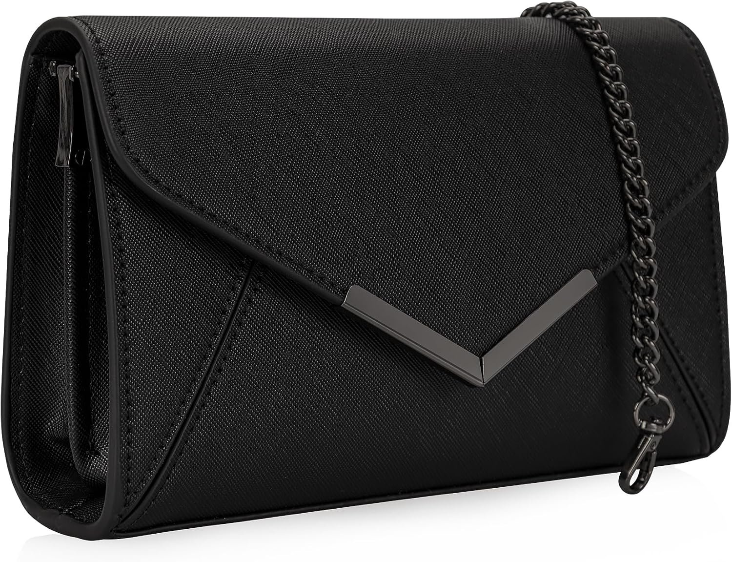 DEXMAY Women Envelope Clutch Faux Saffiano Leather Evening Handbag Foldover Clutch Bag Formal Dressy Purse