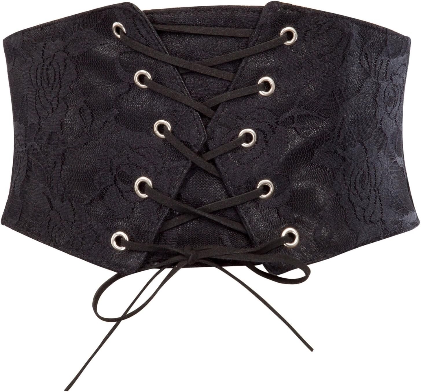 GRACE KARIN Women’s Elastic Wide Waist Belt Renaissance Pirate Corset Cinch Belt Cosplay Costume with Press Button
