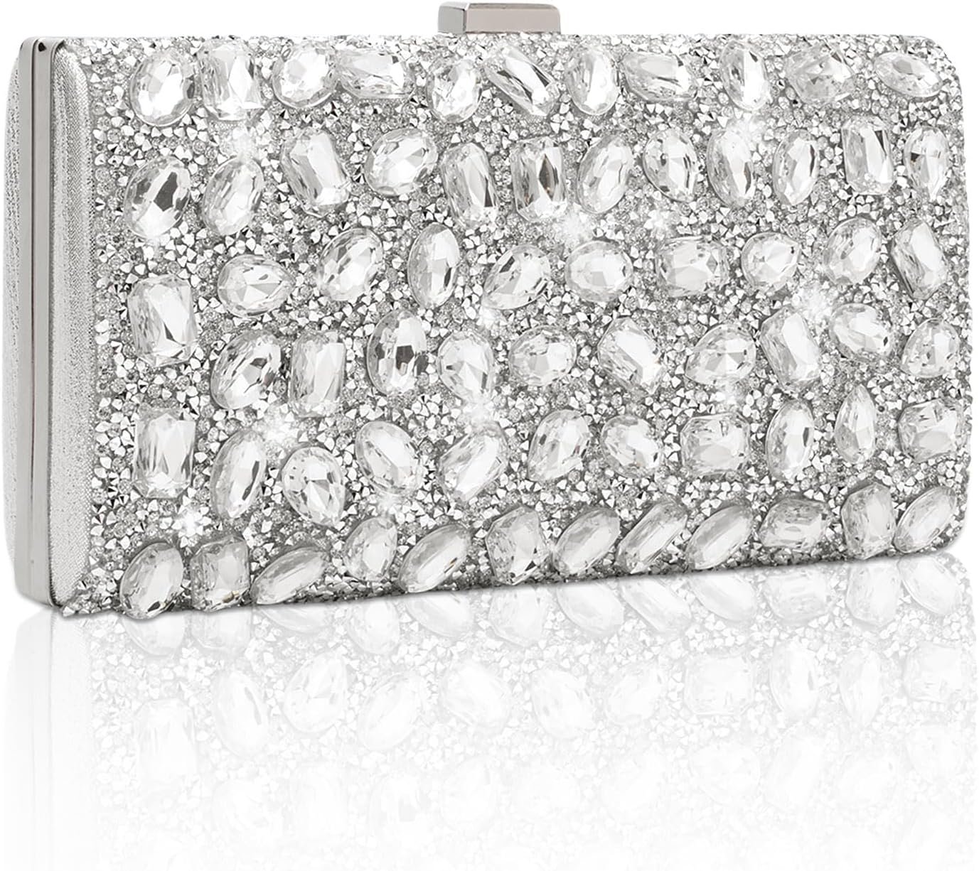 YYW Women Rhinestone Clutch Purse Evening Bag Sparkly Crystal Beaded Handbag for Party