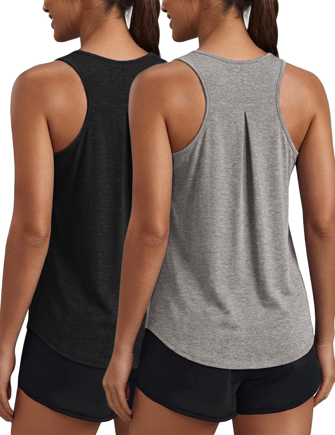 PINSPARK Workout Tops for Women Racerback Tank Top Pack Sleeveless Athletic Running Tops Loose Gym Shirt Quick Dry Yoga Tank