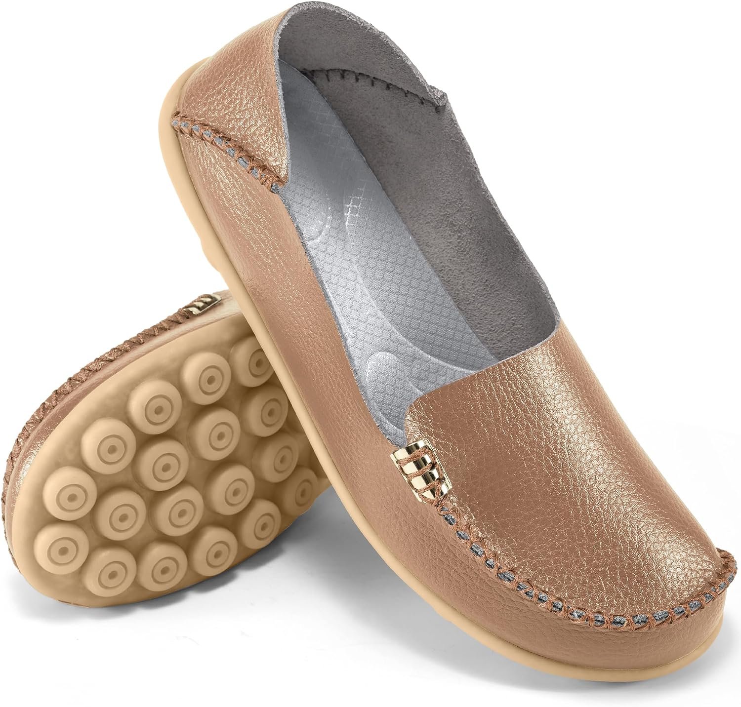 Ablanczoom Womens Loafers Flats Shoes: Comfort Round Toe Slip on Soft Moccasins Dressy Loafer for Driving Walking