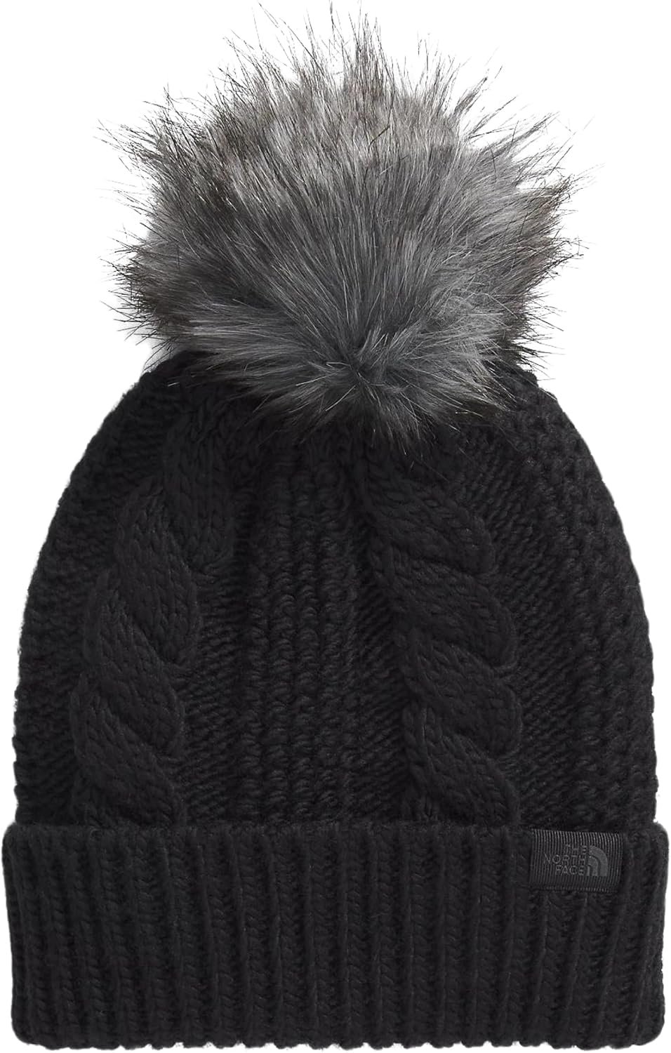 THE NORTH FACE Women’s Oh Mega Fur Pom Beanie | Deep Fit Cuffed Winter Hat With Oversized Faux-fur Pom & Cable Detailing
