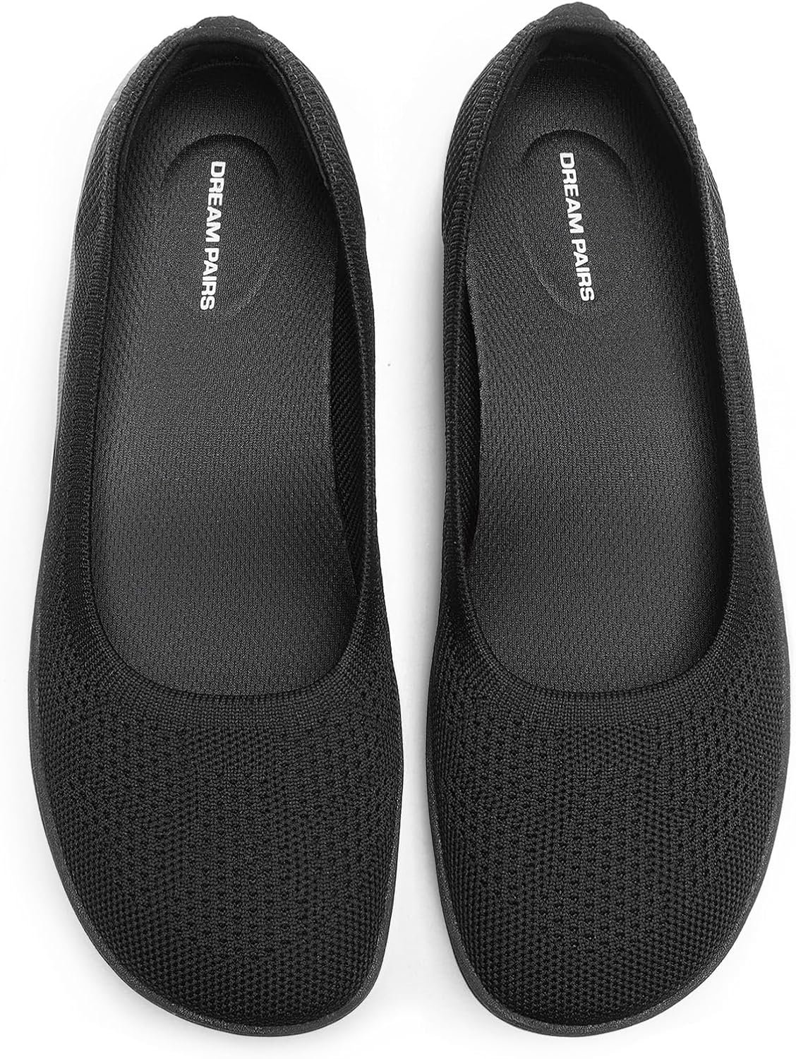 DREAM PAIRS Women’s Ballet Flats Dressy Arch Support Wide Toe Box Knit Flats Comfortable Round Toe Slip On Travel Work Business Office Barefoot Shoes