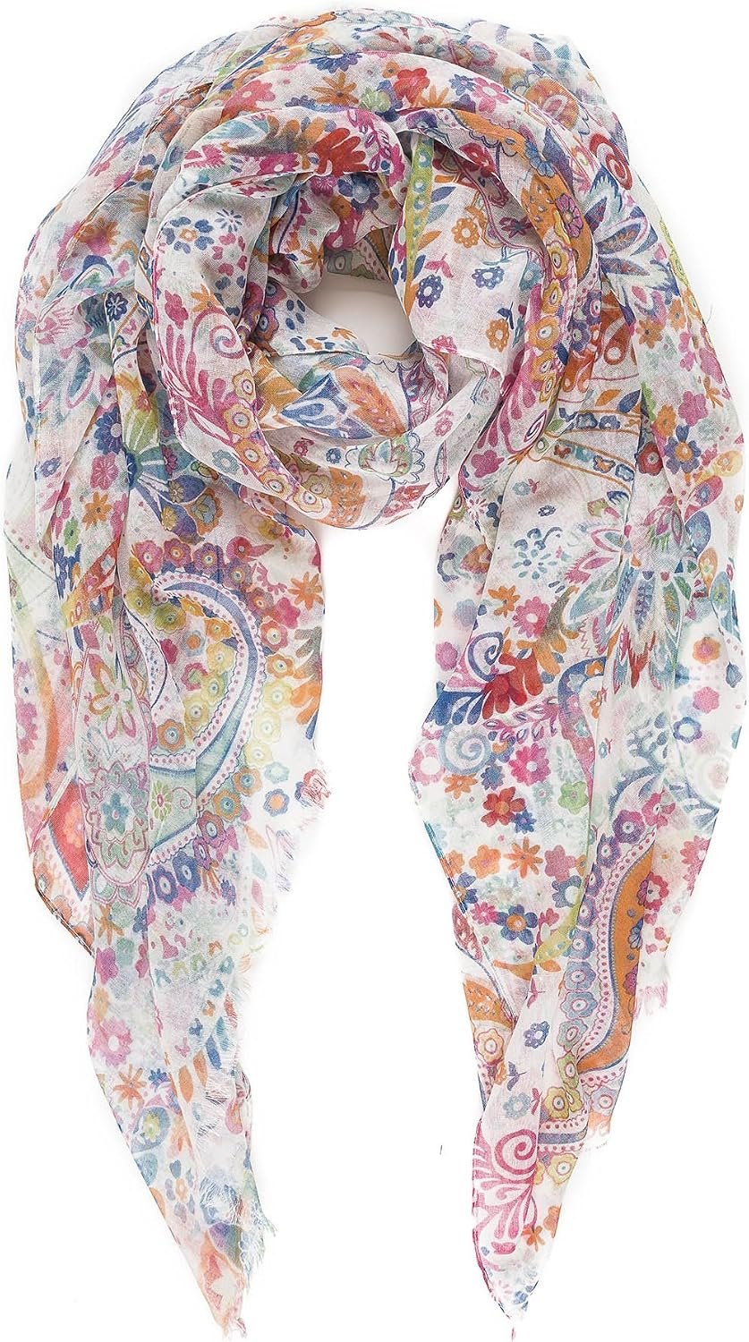 MELIFLUOS DESIGNED IN SPAIN Scarf for Women Lightweight Paisley Fashion for Summer Fall Scarves Shawl Wrap