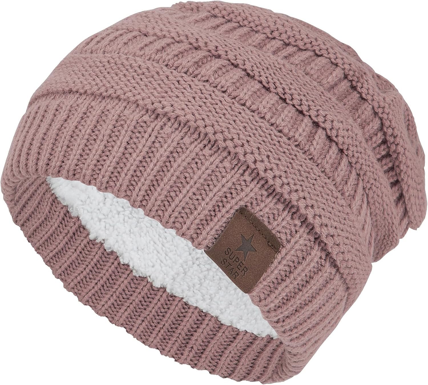 Durio Womens Knit Beanie Winter Thick Solid Fleece Lined Beanie Hats for Women Men Unisex Warm Skiing Beanies