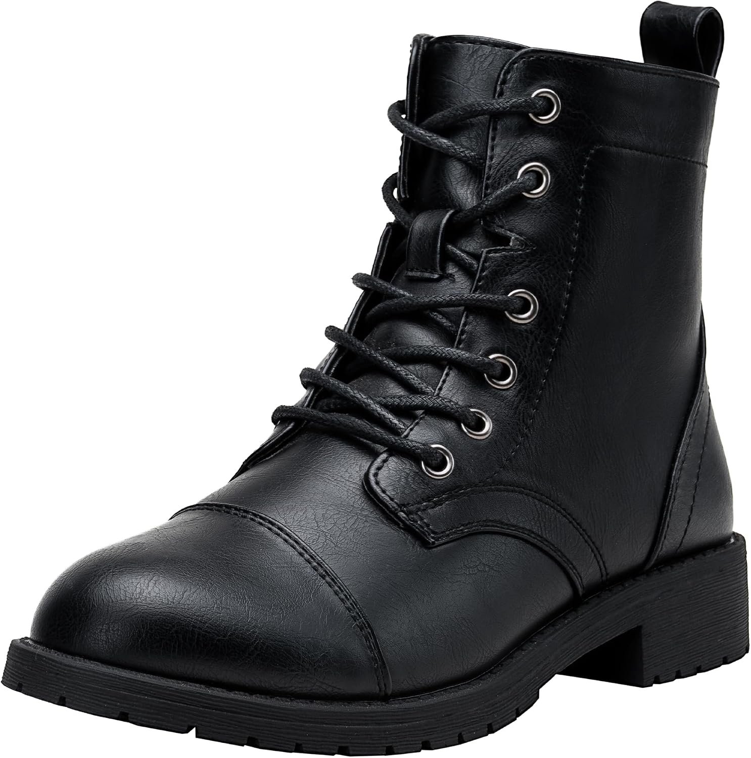 Vepose Women’s 910 Ankle Boots Lace up, Flat Fashion Combat Booties Low Heel