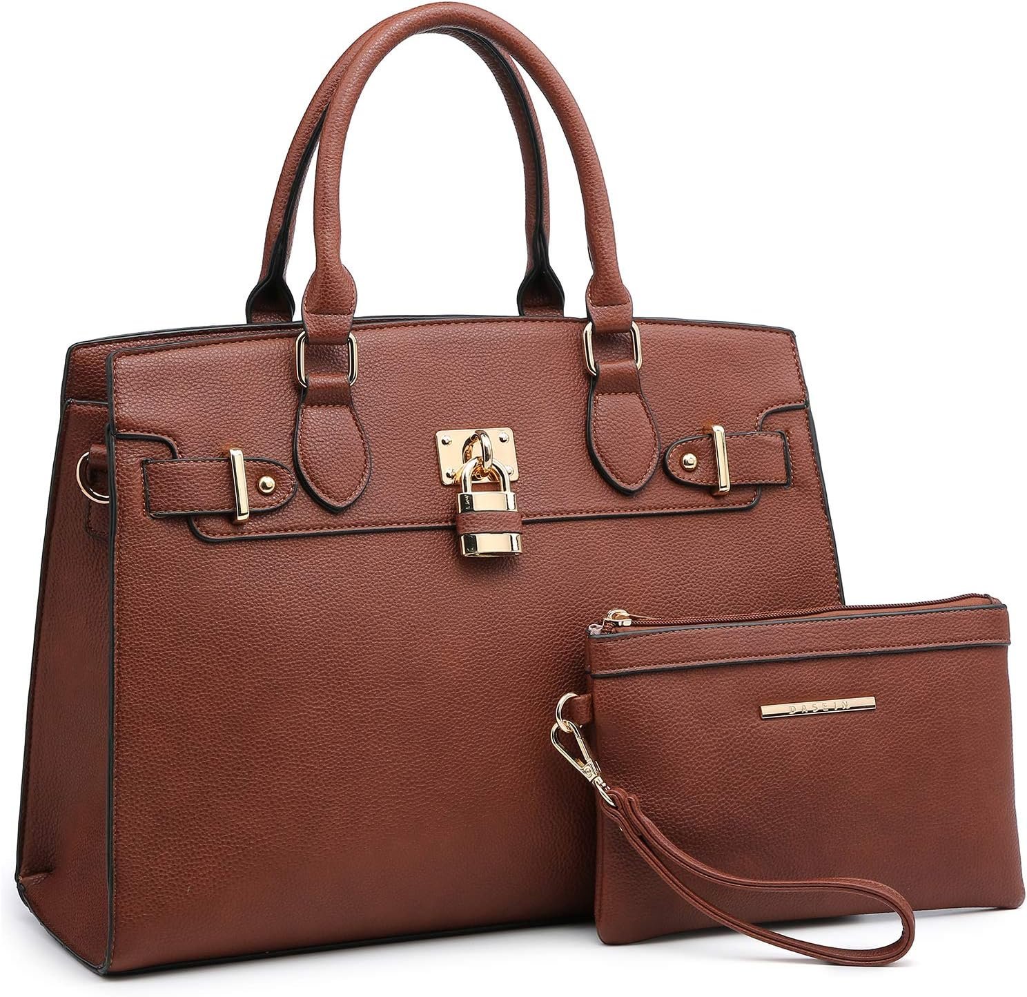Dasein Women Handbags and Purses Ladies Shoulder Bag Top Handle Satchel Tote Work Bag with Matching Clutch