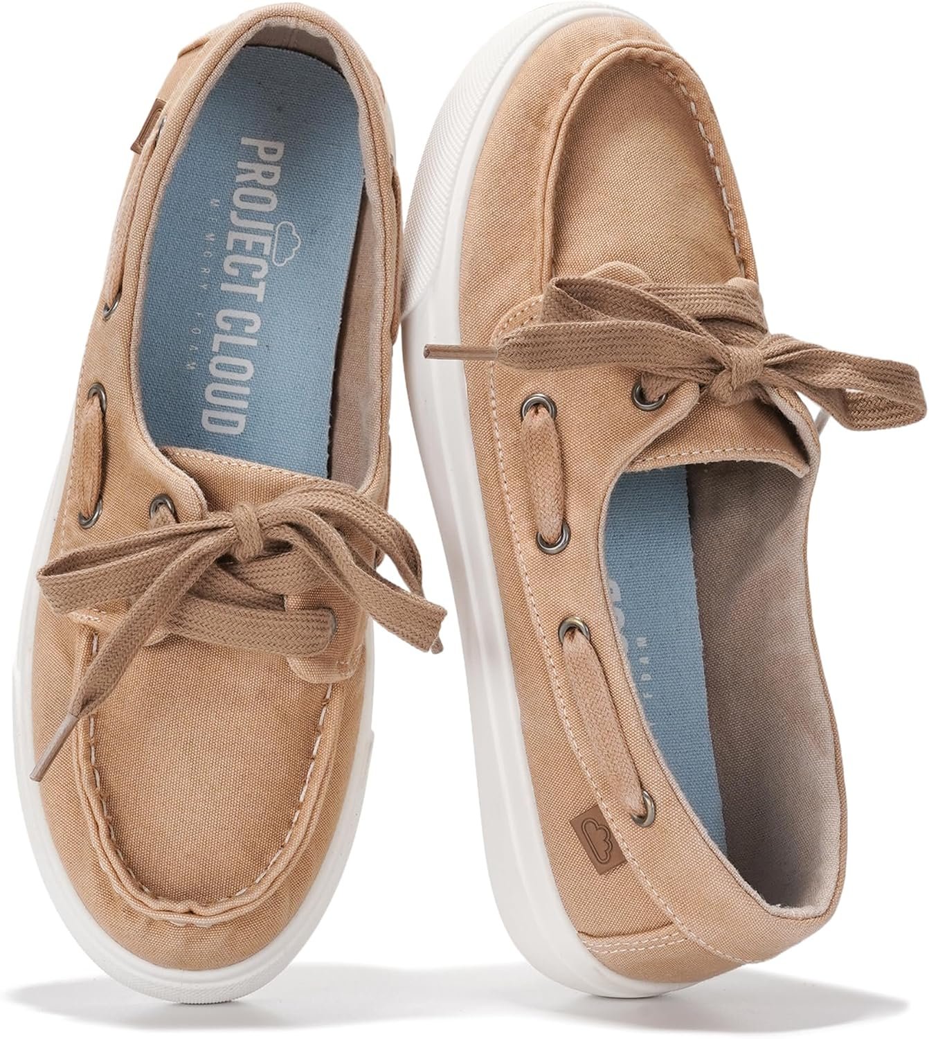 Project Cloud Canvas Sneakers for Women – Memory Foam Slip On Shoes Women Footwear – Lightweight and Non Slip Fashion Sneakers (Seasalt)