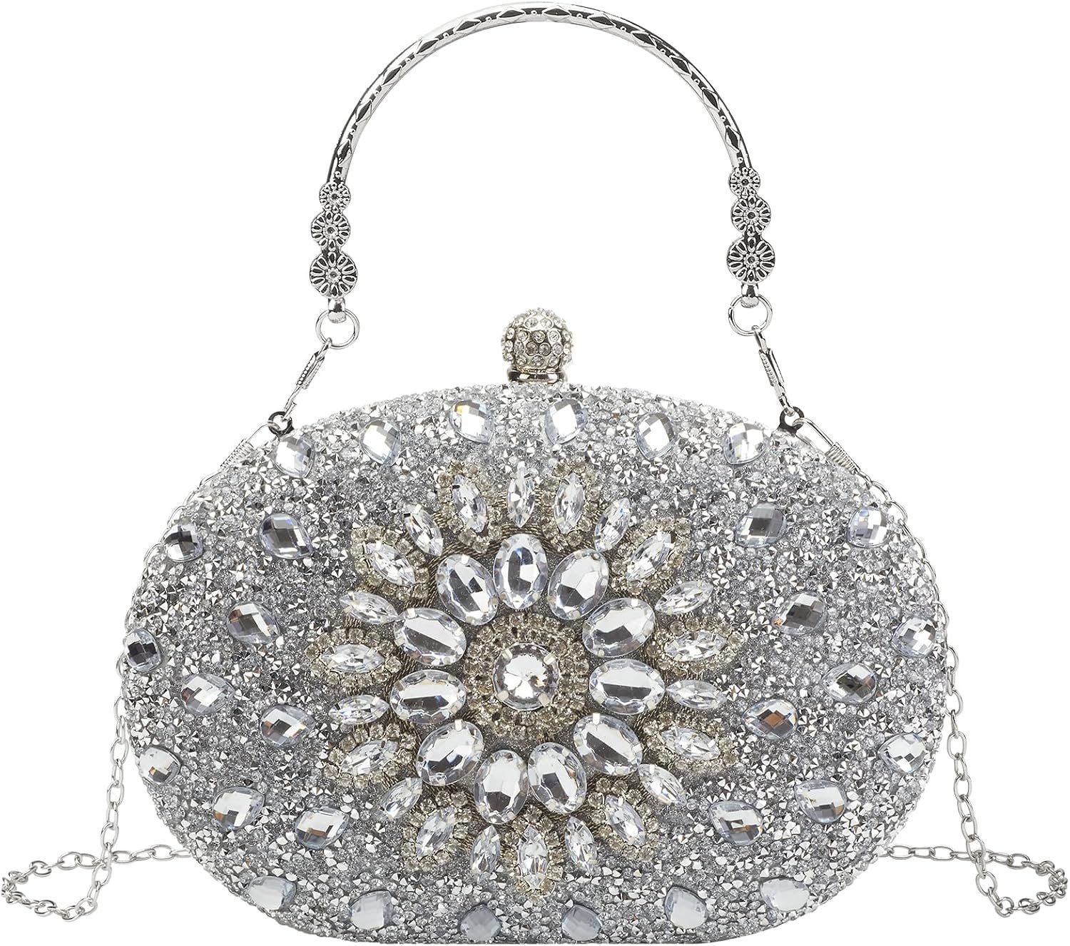 Suhatjia Rhinestone Evening Clutch Purses for Women Evening Weddings,Party Purses Crystal Diamond Glitter Sparkly Handbag