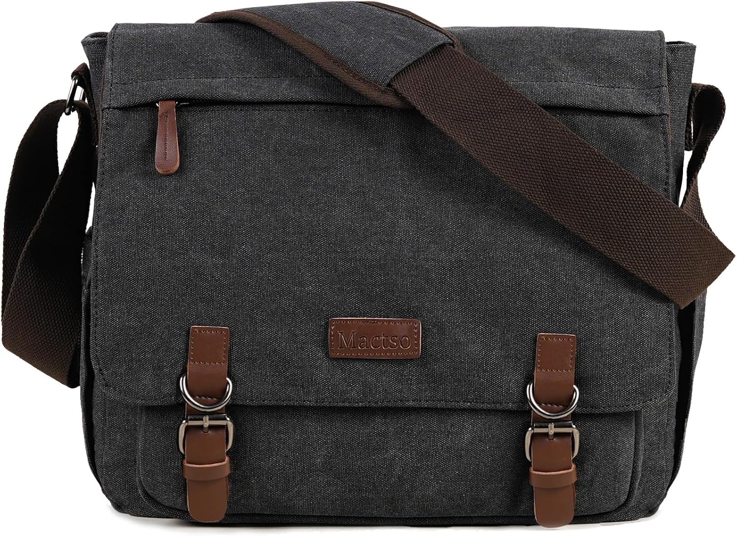 Vintage Messenger Bag 15.6 Inch Laptop for Men Women, Large Travel Crossbody Shoulder Purse Canvas Briefcase Work College