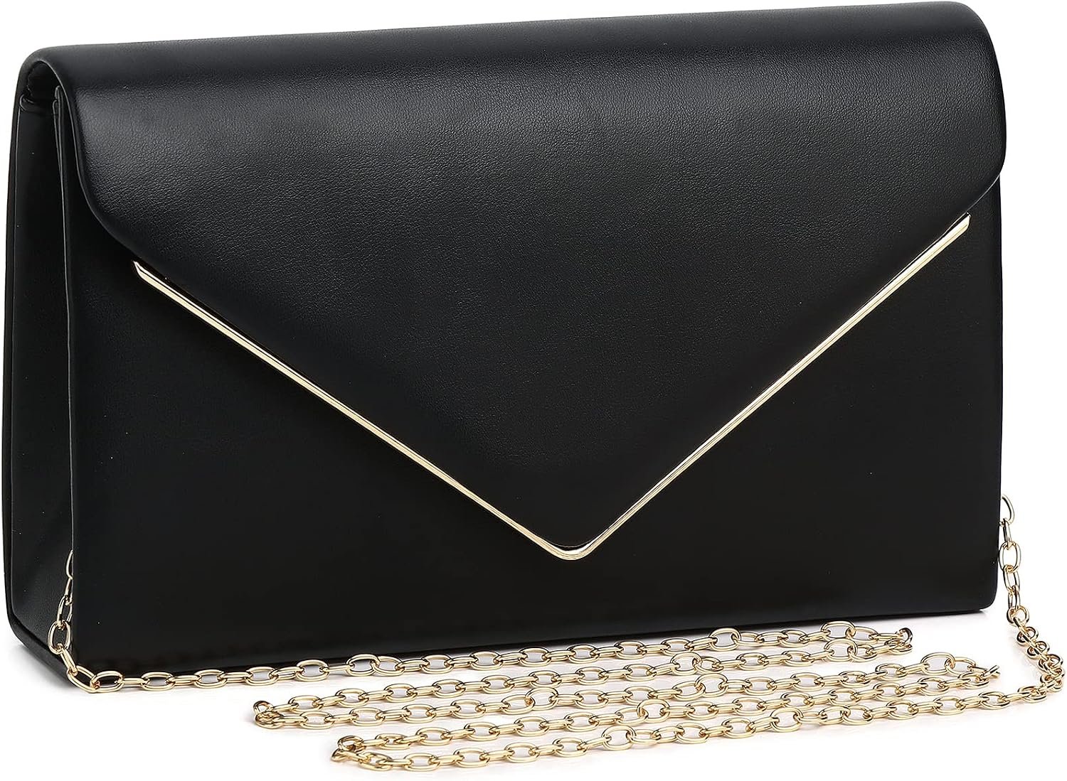 Labair Chic Vegan Leather Clutch Bag Envelope Clutch Purses for Women Evening Wedding Formal Party Handbag.