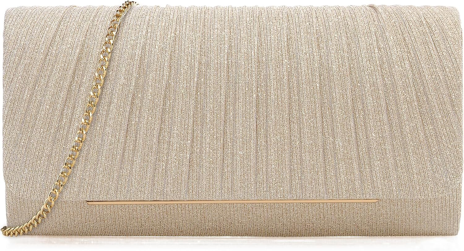 Women’s Sparkling Evening Clutch Purse-Glitter Handbag with Detachable Strap for Weddings, Prom, Cocktail Parties
