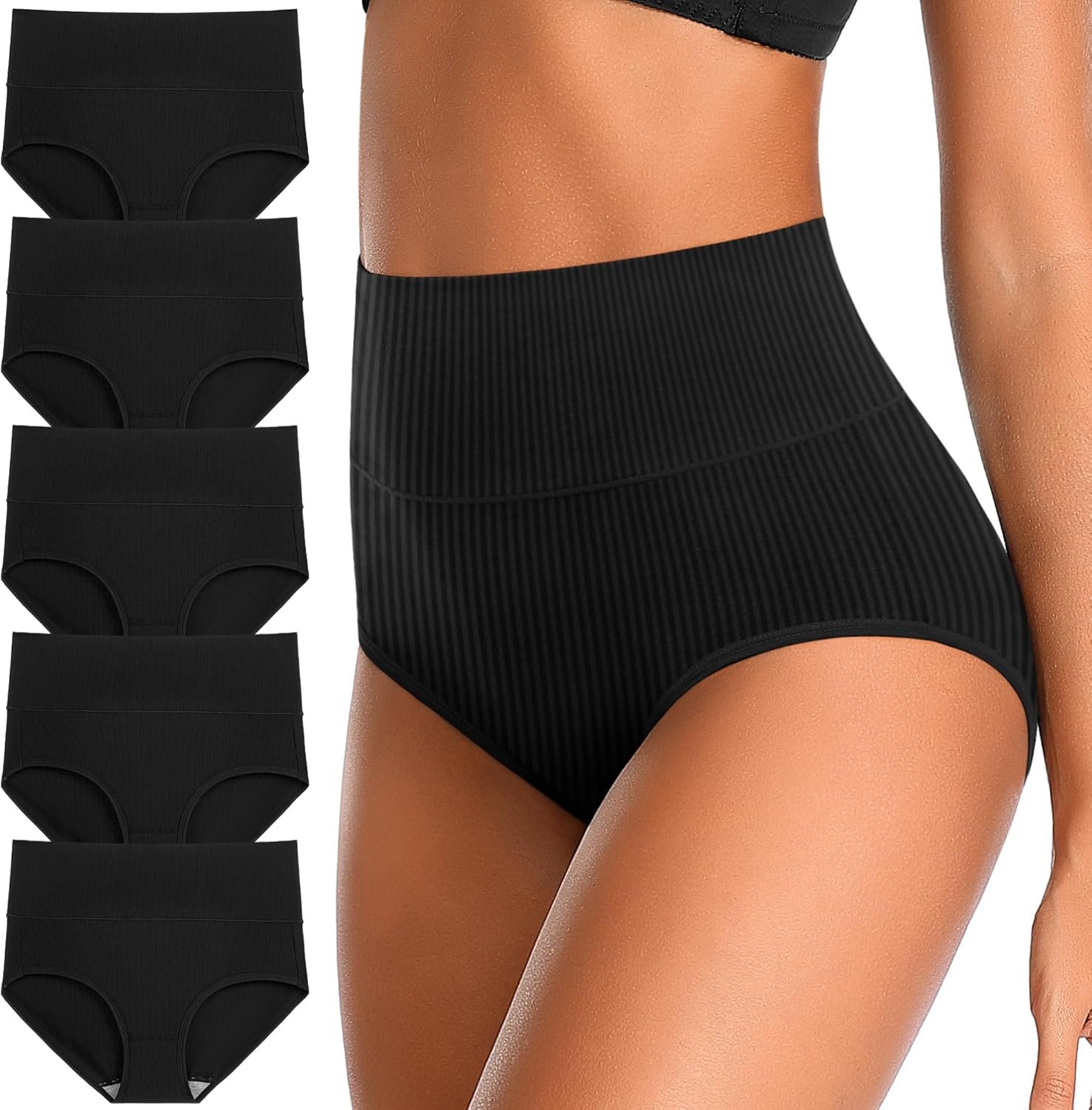 Womens Underwear Full Coverage Panties for Ladies Soft Breathable Cotton Briefs High Waisted Hipster