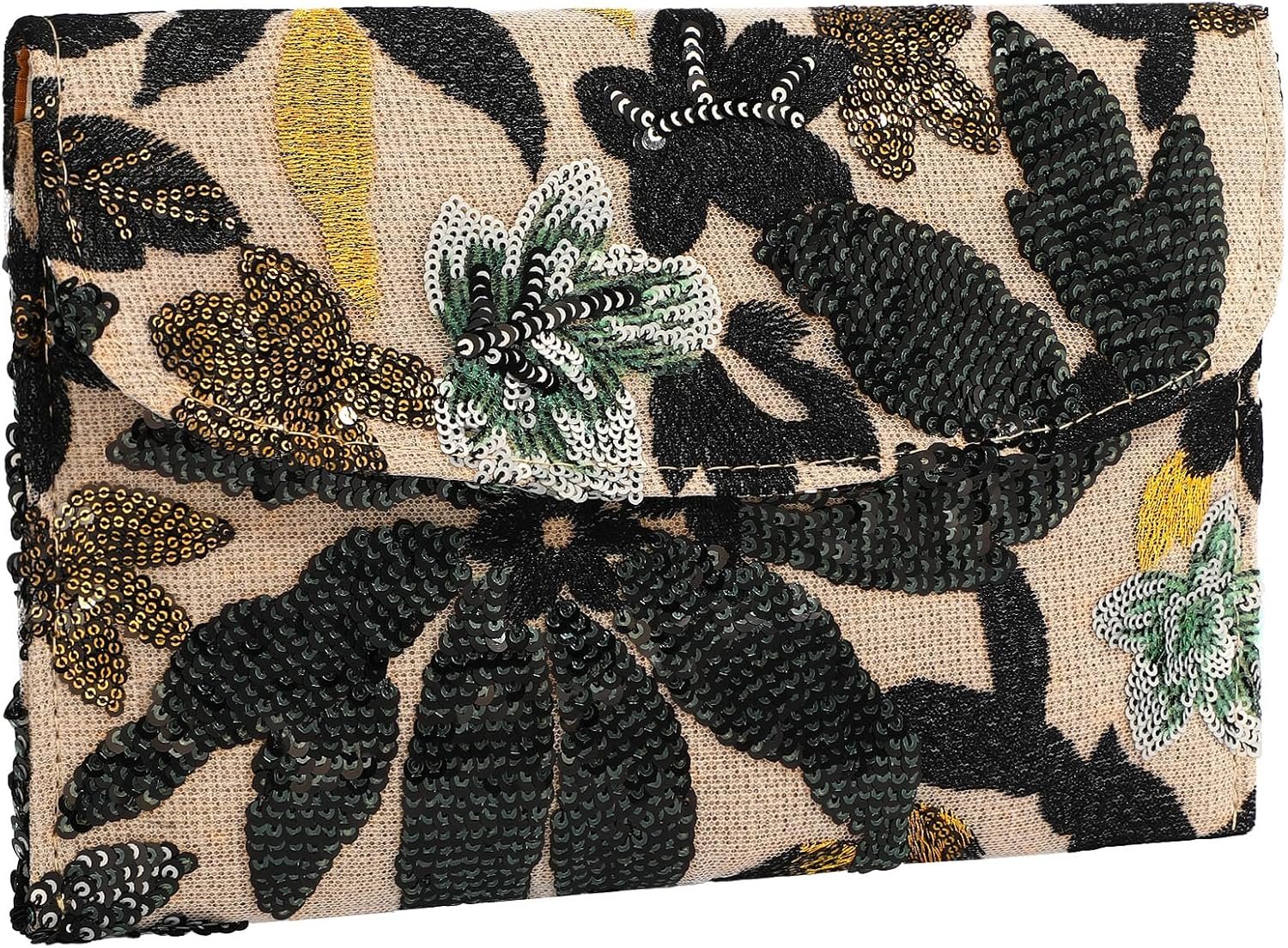 Floral Beaded Clutch Embroidery Sequin Beaded Purse Small Evening Clutch Purses for Women