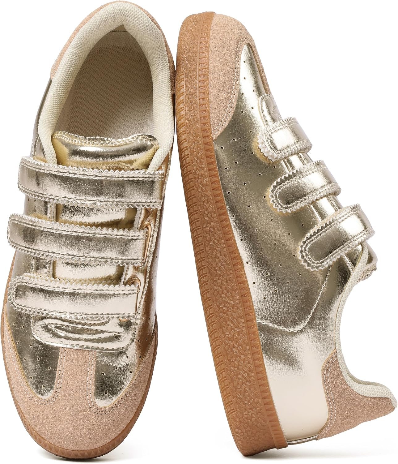 CYNLLIO Sneakers for Women Fashion Cute Tennis Shoes 2026 Leather Suede Non-Slip Walking Shoes Casual Lightweight Comfortable