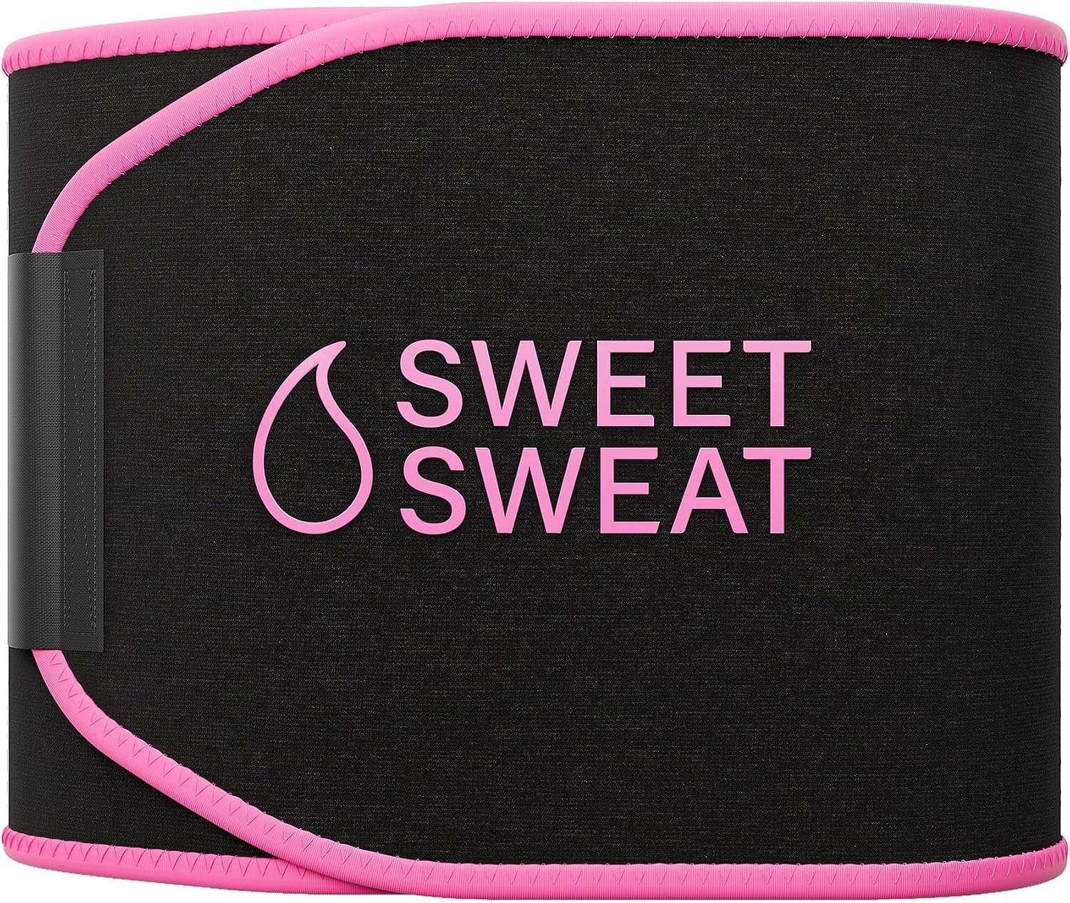 Sports Research Sweet Sweat® Waist Trimmer for Women and Men – Sweat Band Waist Trainer for High-Intensity Training & Workouts Black/Pink