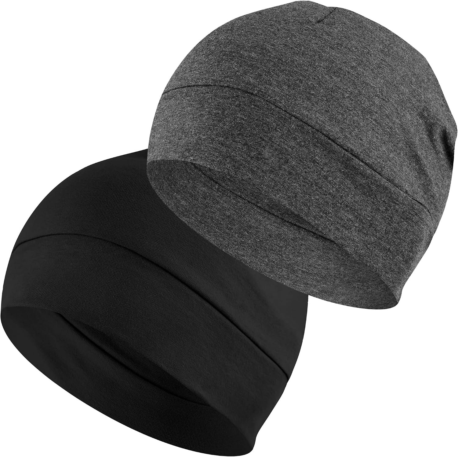 Headshion 100% Cotton Skull Caps Beanie Sleeping Hats for Men Women | Lightweight, Soft & Breathable Skully Head Cover, Helmet Liner for Cycling & Running, Wicking CPAP Chemo Bald Nightcap