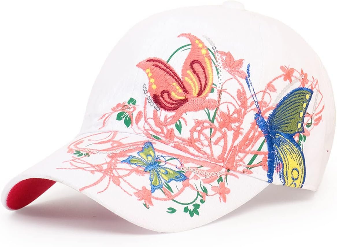 Trucker Hats California H Womens Hat Trendy Creativity Flowers Butterfly Sequins Embroidered Baseball Cap