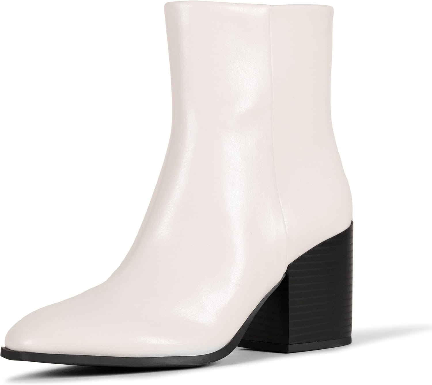 Amazon Essentials Women’s Clean Stacked Heel Ankle Boots with Side Zipper, Memory Foam Insole, Flexible Non-Slip Outsole