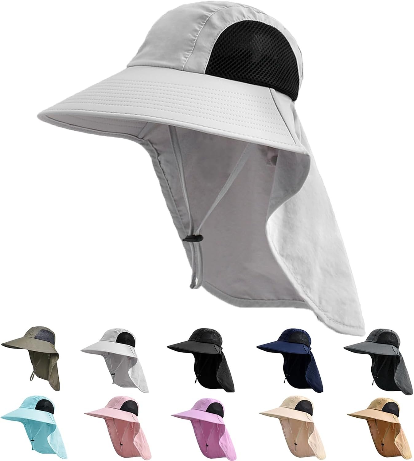 Sun Hat for Men Women with Neck Flap,UPF 50+ UV Protection Fishing Hat