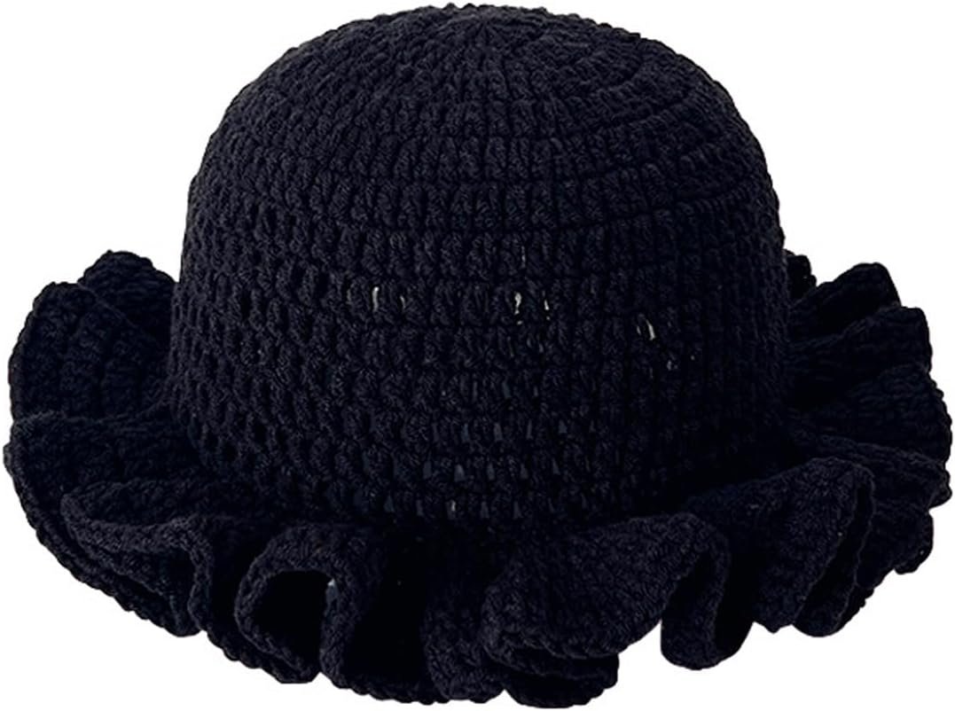 Crochet Bucket Hat for Womens Knitted Hat Trendy Fisherman Hat Foldable Handmade Bucket Cap for Travel Daily Wear