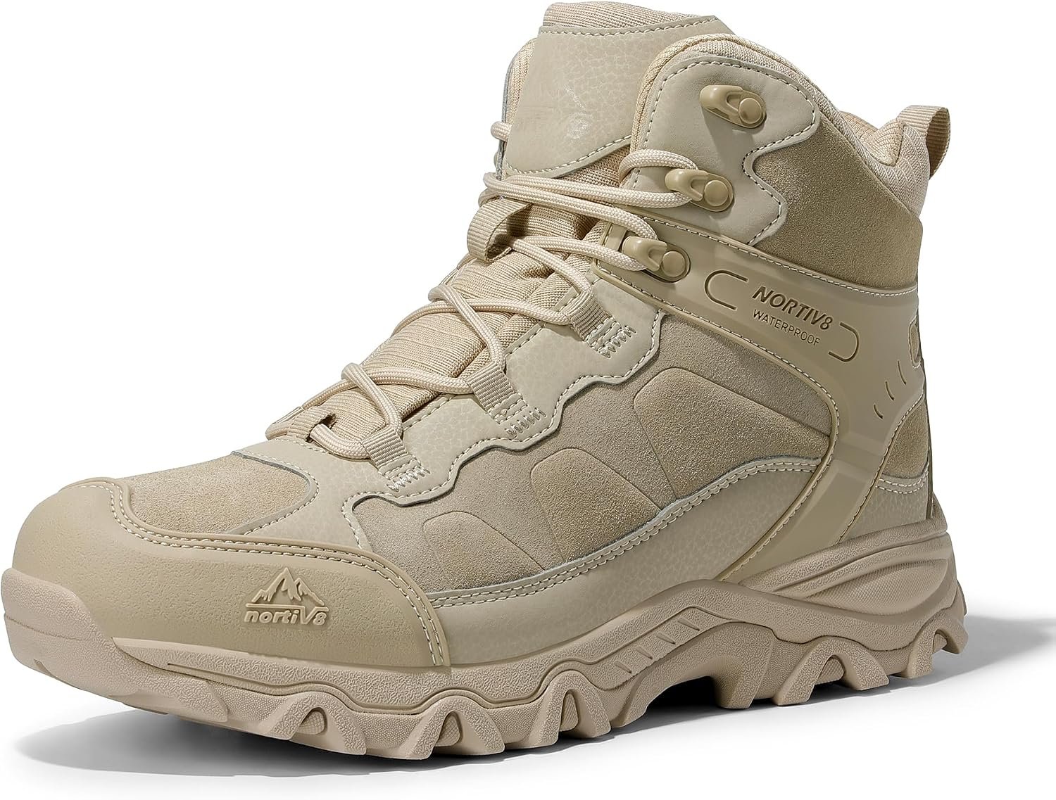 NORTIV 8 Men’s Waterproof Lightweight Hiking Boots | Mid Top Suede Hiking Boots for Outdoor Trekking, Camping and Mountaineering Paladin